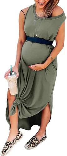 Vista 7 de ANRABESS - Vestido largo casual suelto para mujer sin mangas maxi vestido de playa con bolsillos