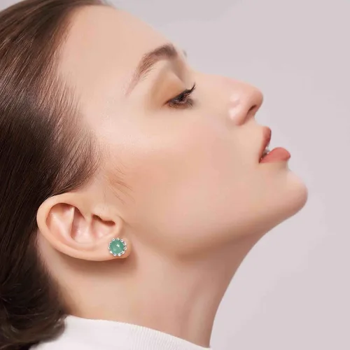 Vista 66 de Jade Earrings Studs,Green Jade Earrings for Women,925 Sterling Silver Earrings Studs for Sensitive Ears,Handmade Jade Earrings for Birthday