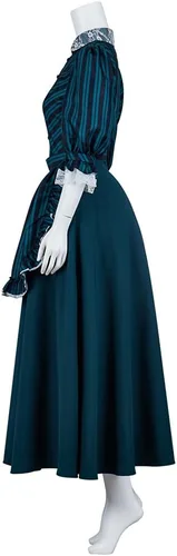 Vista 3 de MelangCos Haunted Mansion - Disfraz de cosplay para miembro del elenco con delantal, disfraz de Halloween