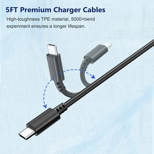Vista 7 de Cargador para Nintendo Switch, Adaptador de CA para Nintendo Switch - Cargador de pared de viaje rápido con cable USB C de 5 pies 15V/2.6A Fuente
