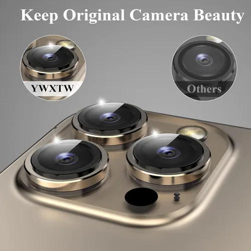 Vista 4 de YWXTW Protector de lente de cámara diseñado para iPhone 14 Pro Max, protector de lente de cámara para iPhone 14 Pro, protector de lente de cámara
