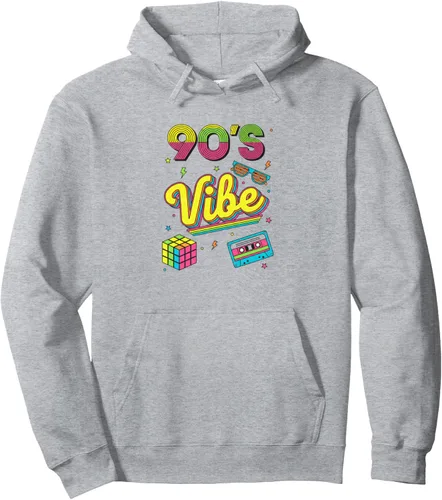 Vista 3 de 90s Nostalgia Retro Apparel - 90'S Vibe Retro Pullover Hoodie Negro