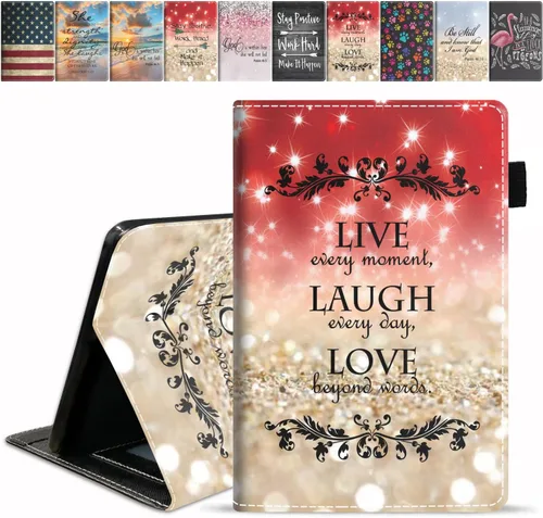 Vista 13 de Funda para tableta Amazon Fire Max 11 (13ª generación, versión 2023), funda delgada de piel sintética con ranura para tarjetas y encendido