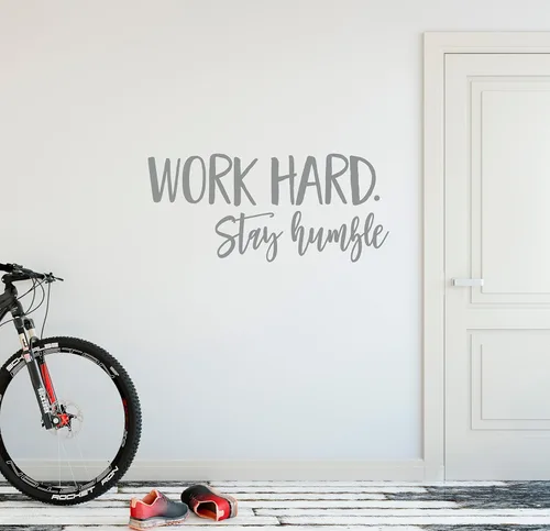 Vista 5 de 24"x10" trabajar duro permanecer humilde Workout éxito lente pensamiento positivo Reto Deportes Fitness ejercicio tren pared calcomanía arte mural