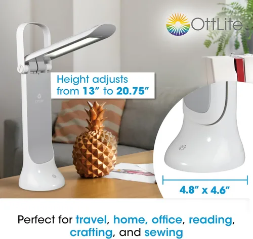 Vista 14 de OttLite Lámpara de Tarea Plegable, Negro – Pantalla Multi-Posición, Diseño Plegable, Mango Portátil, Bajo Calor, Iluminación de Bajo Resplandor, Se