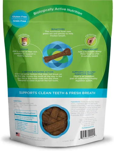 Vista 2 de Fruitables Bioactive Fresh Mouth - Masticables dentales, golosinas para perros pequeños, suministros para mascotas, golosinas de limpieza