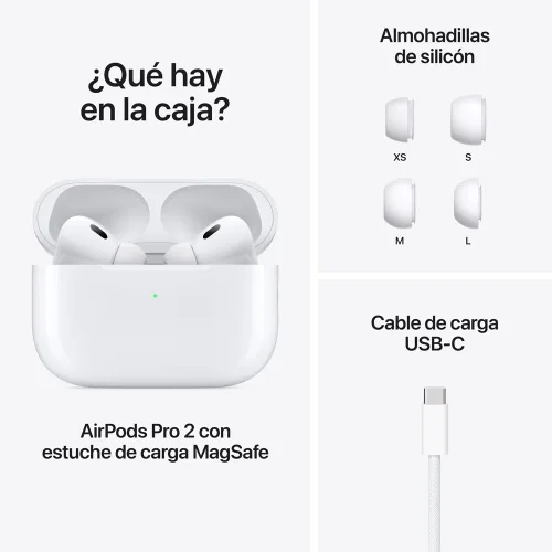 Vista 8 de Apple AirPods Pro (2.ª generación) Auriculares inalámbricos, estuche de carga MagSafe de audio espacial personalizado (USB-C) auriculares Bluetooth