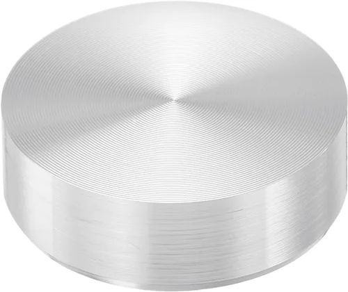 Vista 14 de uxcell M6 Rosca 0.787 in de diámetro de forma redonda de aluminio disco hardware 1pcs, aluminio círculo disco vidrio adaptador superior para mesa