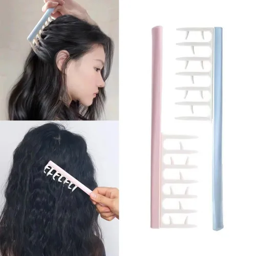 Vista 7 de Paquete de 4 peines para el cabello rizado, con dientes anchos, cepillo desenredante para cabello rizado, largo y húmedo, accesorios de peinado