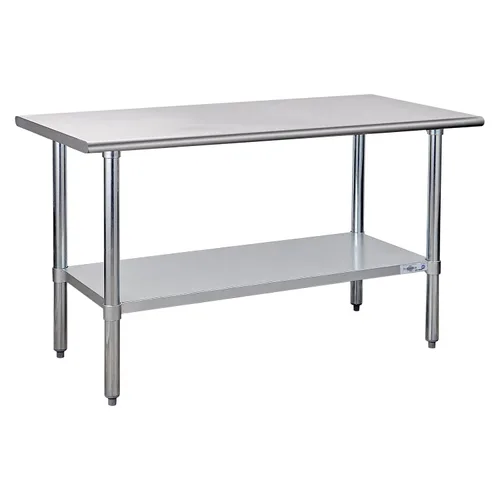 Vista 14 de Profeeshaw mesa de trabajo, de uso comercial, de acero inoxidable NSF con protector contra salpicaduras y estante inferior, para cocina, restaurante