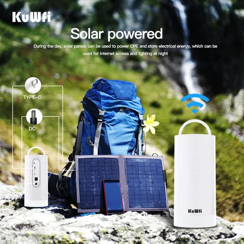 Vista 12 de KuWFi Punto de acceso portátil de 4G LTE Cat6 WiFi, luz que acampa, batería