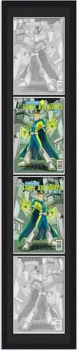 Vista 70 de Marco de cómic blanco mate para cómics publicado entre 1938 y 1955 (marco de madera maciza de cómic de la edad dorada) hecho para mostrar 4 cómics