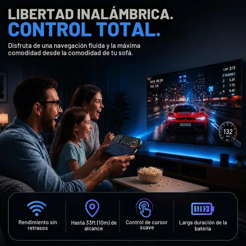 Vista 3 de Mini teclado Bluetooth + 2.4GHz RF 7 colores retroiluminado