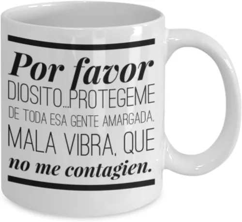 Vista 2 de POR FAVOR DIOSITO - AFIRMACIONES Taza café, tazas para café divertidas, tazas de café personalizadas, taza de café inspiradoras, taza grande de cafe