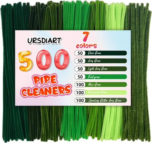 Vista 21 de Limpiapipas pastel, 500 unidades, 10 tallos de chenilla surtidos para manualidades Esquema de color de caramelo de macaron