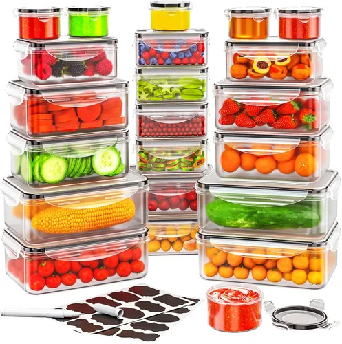 Vista 12 de 34 recipientes de almacenamiento de alimentos con tapas herméticas
