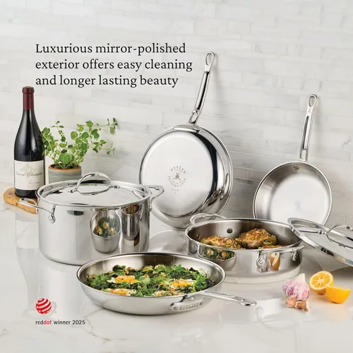Vista 2 de Hestan ProBond Luxe Olla de sopa de 3 cuartos con tapa, acero inoxidable revestido profesional, construcción ProCore con revestimiento de tres