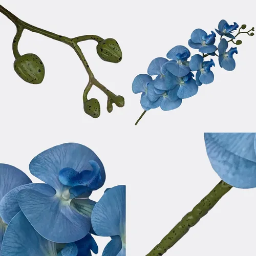 Vista 7 de FagusHome Phalaenopsis - Flores artificiales de 9 cabezas, 4 piezas de orquídeas artificiales de 42 pulgadas, plantas de tallo para decoración