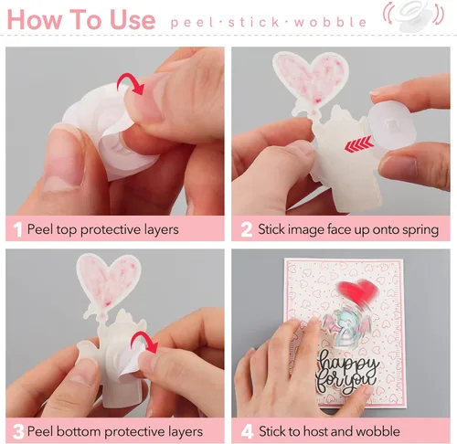 Vista 4 de BAOFALI Juego de 150 piezas de mini acción tambaleantes, resortes autoadhesivos, pequeños movers de Wobblers para hacer tarjetas, manualidades