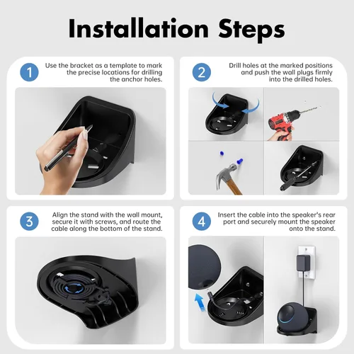 Vista 4 de XLTTYWL Dot Max - Soporte para colgar en pared, accesorios de ABS con gestión de cables, soporte de pared premium que ahorra espacio para Do t 6ª