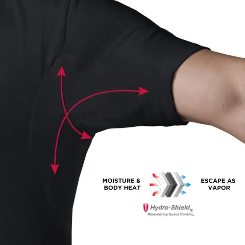 Vista 2 de Sweatproof Undershirt for Men w Underarm Sweat Pads (Original Fit, Deep V-Neck)