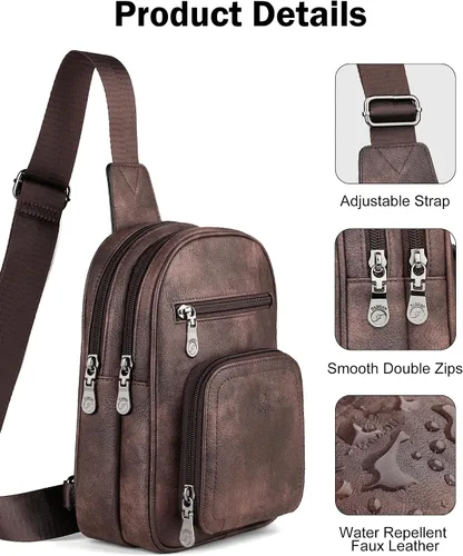 Vista 6 de FADEON Bolsos tipo bandolera y bolso para portátil para mujer Colección Marrón