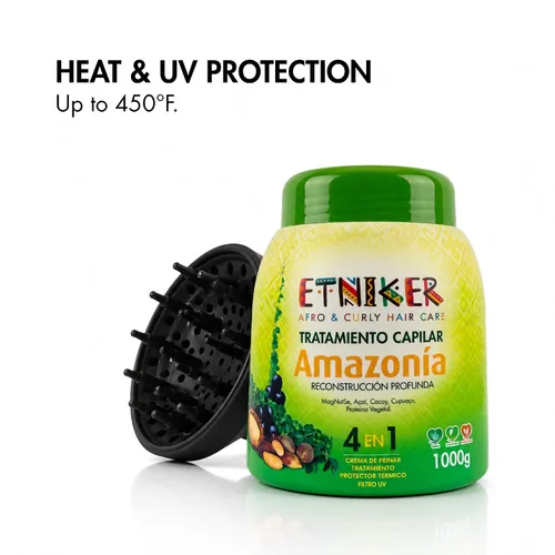 Vista 7 de Etniker Amazonia Curl Cream and Deep Repair Mask for Damaged Curls 33oz