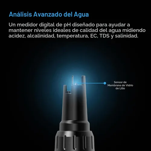 Vista 2 de AC Infinity Kit de Medidor Hidropónico PRO, Lápiz Digital de pH de Alta Precisión con Precisión de pH ±0.01 y Sonda Intercambiable, Medidor Todo
