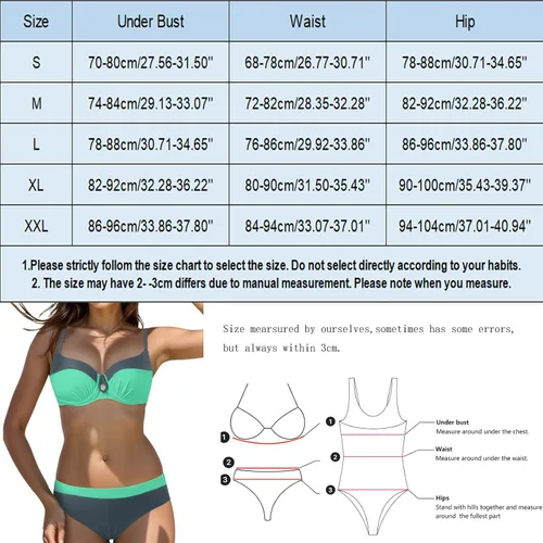 Vista 5 de Bikinis de 2 piezas con tirantes ajustables para el hombro para mujer
