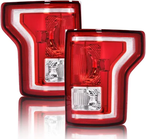 Vista 16 de PIT66 Luces Traseras, Compatible con Ford F150 2009 2010 2011 2012 2013 2014 Pickup SVT, Lente Negro, Acabado Cromado, Juego de Lámparas Traseras 1