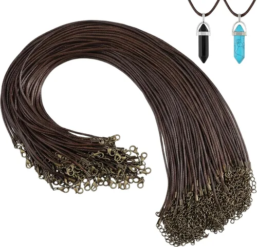 Vista 15 de Tudomro - 100 unidades de collar de cuero a granel para joyas, básico, 20 pulgadas