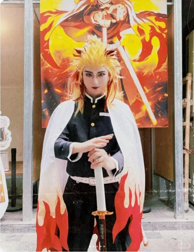 Vista 5 de Disfraz de kimono de Demon Tanjiro con arete para cosplay de Shinobu Zenitsu Giyuu Tomioka para mujeres y hombres