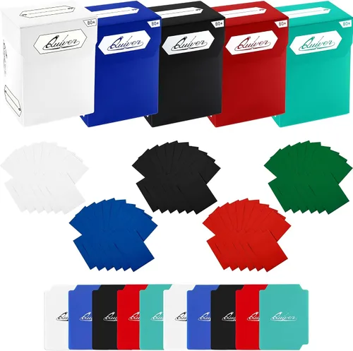 Vista 18 de Deck Blocks 100+, juego de 5 cajas MTG con divisores Set of 5 deck boxes in white, black, blue, red and green, each with 100+ cards and 2