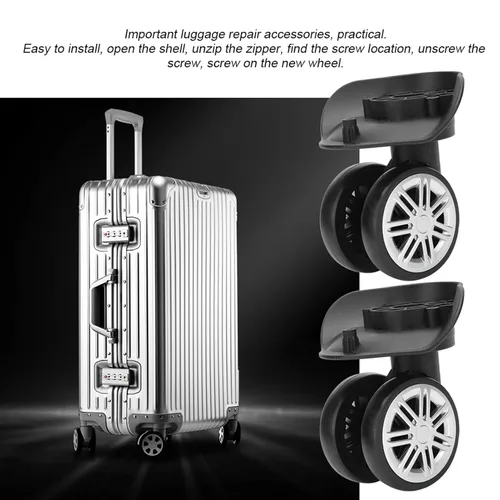 Vista 3 de RiToEasysports Ruedas de equipaje de doble fila de repuesto para piezas de maleta (1 par)