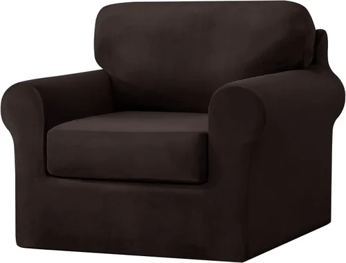 Vista 88 de UNBBRRL Fundas de sofá de 3 piezas para sofá, funda de terciopelo elástico para sillón con 1 funda de cojín de asiento y 1 funda de respaldo