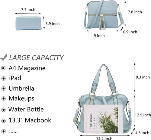 Vista 2 de Juego de carteras y carteras para mujer, bolso grande con cartera, 3