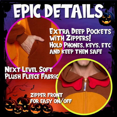 Vista 98 de Funziez! - Disfraz de Halloween para adultos, disfraz de animales y criaturas marinas, mameluco afelpado para cosplay, para mujeres y hombres