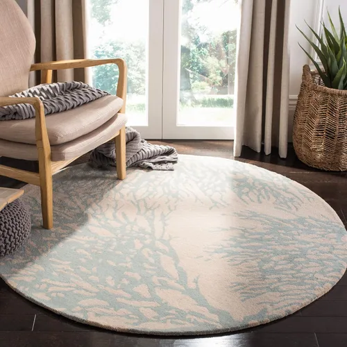 Vista 14 de SAFAVIEH Bella Collection BEL115C - Alfombra decorativa de lana prémium hecha a mano de 2 x 3 pies, color beige y azul