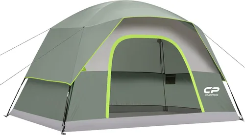 Vista 18 de CAMPROS CP Camping Tent 2/4/6 Person, Waterproof Windproof Double Layer Dome Tent, Easy Setup with Large Mesh Windows & Wide Door for Outdoor