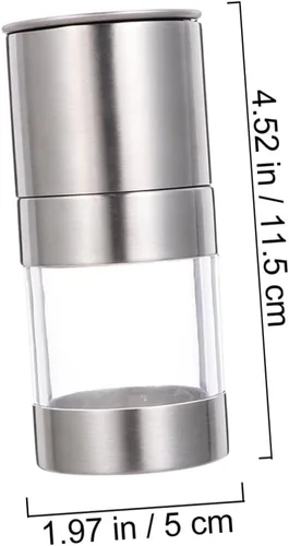Vista 2 de Molinillo de pimienta manual de acero inoxidable, herramienta de cocina, molinillo de sal con cuerpo resistente al desgaste, fácil de operar