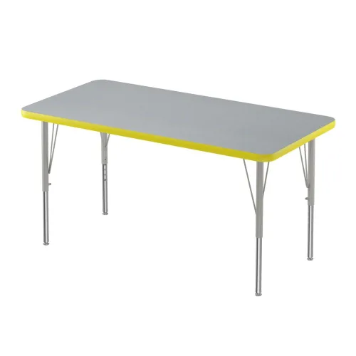Vista 16 de Correll - Mesa rectangular de actividades para el aula de 30 x 60 pulgadas, altura ajustable (19-29 pulgadas), parte superior de granito gris, borde