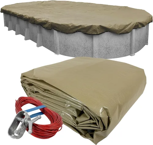 Vista 9 de Pool Mate Cubierta ovalada de magnesio para piscina de invierno de lujo de 10 x 15 pies para piscinas sobre el suelo, superposición de 4 pies