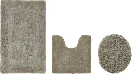 Vista 195 de Better Trends - Juego de 2 alfombras de baño 100% algodón, extra suaves, con borlas, de 17" x 24", alfombra de baño superabsorbente y reversible