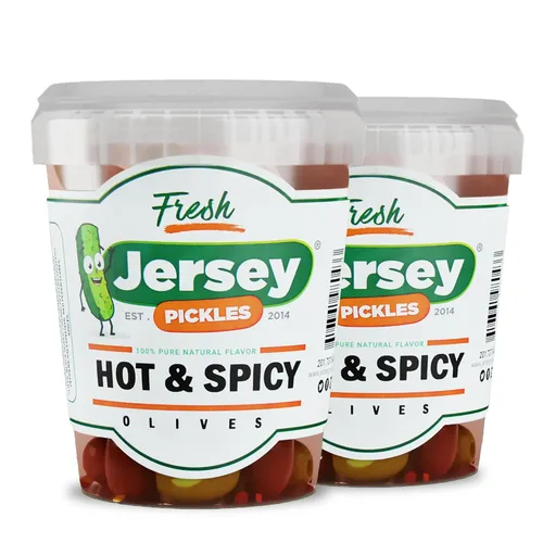 Vista 10 de Jersey Pickles - Combo de aceitunas Hot Mix (1/2 galón)