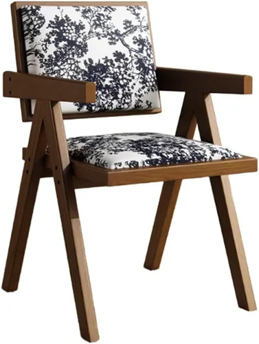 Vista 16 de YVYKFZD Juego de sillas de comedor de madera maciza, sillas de cocina sin brazos, silla de comedor tapizada con respaldo, sillón de terciopelo