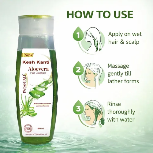 Vista 3 de patanjali Kesh Kanti Aloevera - Limpiador para el cabello, 6.08 fl oz (paquete de 1)