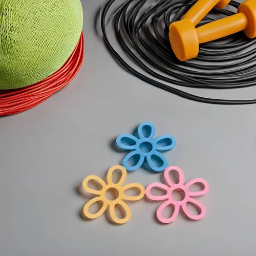Vista 5 de 3 unids fortalecedor de agarre de mano en forma de flor extensor de mano ejercitador dedo 3 niveles estirador bandas de resistencia de mano