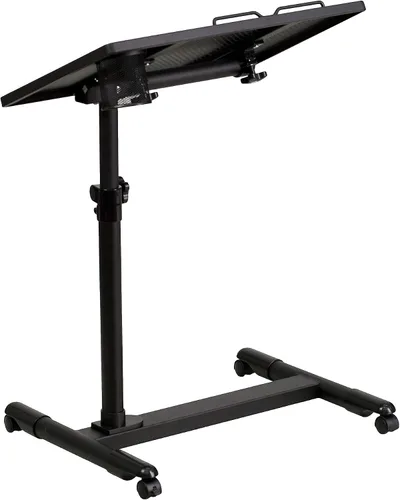 Vista 4 de Flash Furniture Macon - Escritorio para computadora móvil de acero de altura ajustable