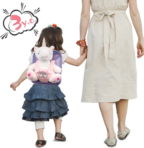 Vista 5 de Redeo Mochila de unicornio con unicornios para niñas mochila para niñas de 3 años con animales de peluche de unicornio juguetes de peluche