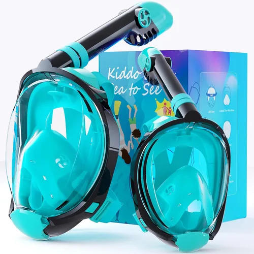 Vista 15 de Greatever G2 Adults Kids Full Face Snorkel Mask 2 Pcs,Snorkeling Gear with Latest Dry Top System,Foldable 180 Degree Panoramic View,Safe